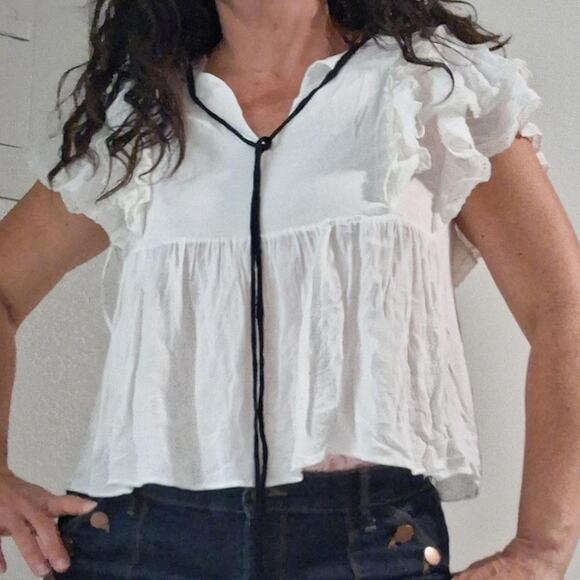 Zara Tops - 🎀 ZARA TRF Coquette Tie-Front Blouse 🎀